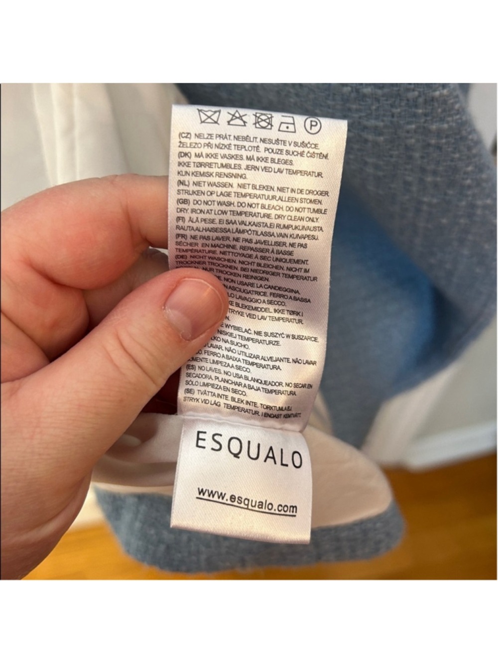 Esqualo Tweed Boucle Light Blue Double-Breasted Blazer size 10 - Picture 7 of 7